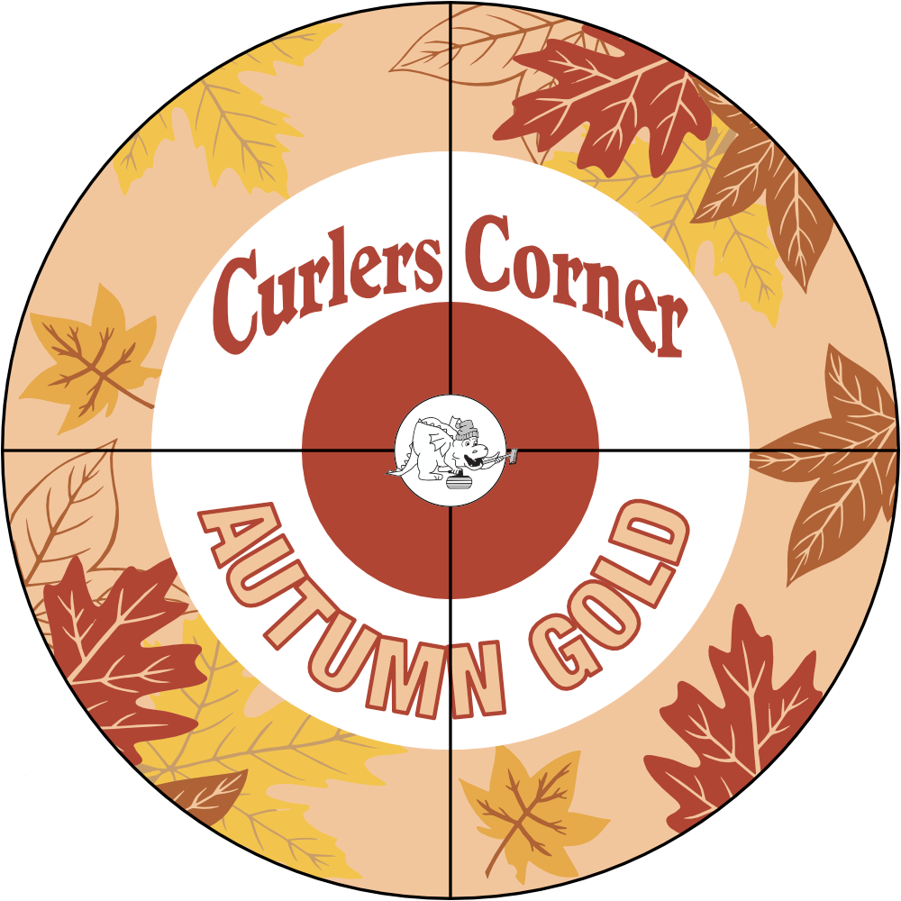Decorative curling rings with CC Autumn Gold and illustrated leaves